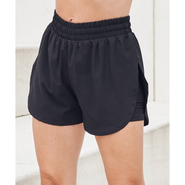 Pantaloncini sportivi a doppio strato da donna - cod. RWTL616