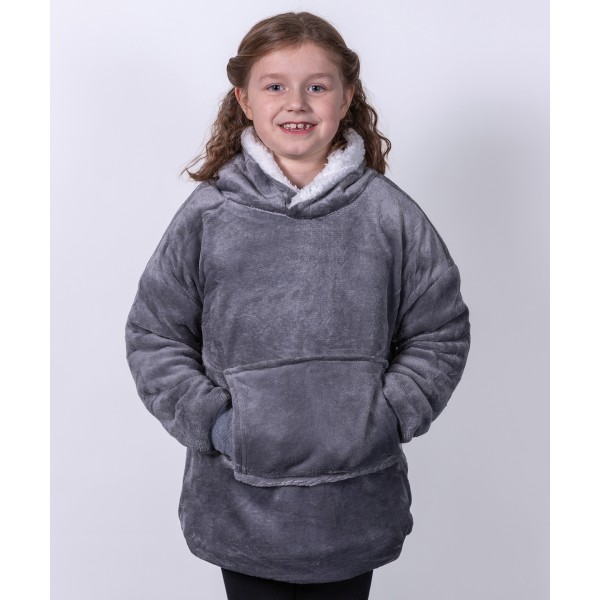 Felpa con cappuccio reversibile oversize in sherpa The Kids Ribbon - cod. RWRI003