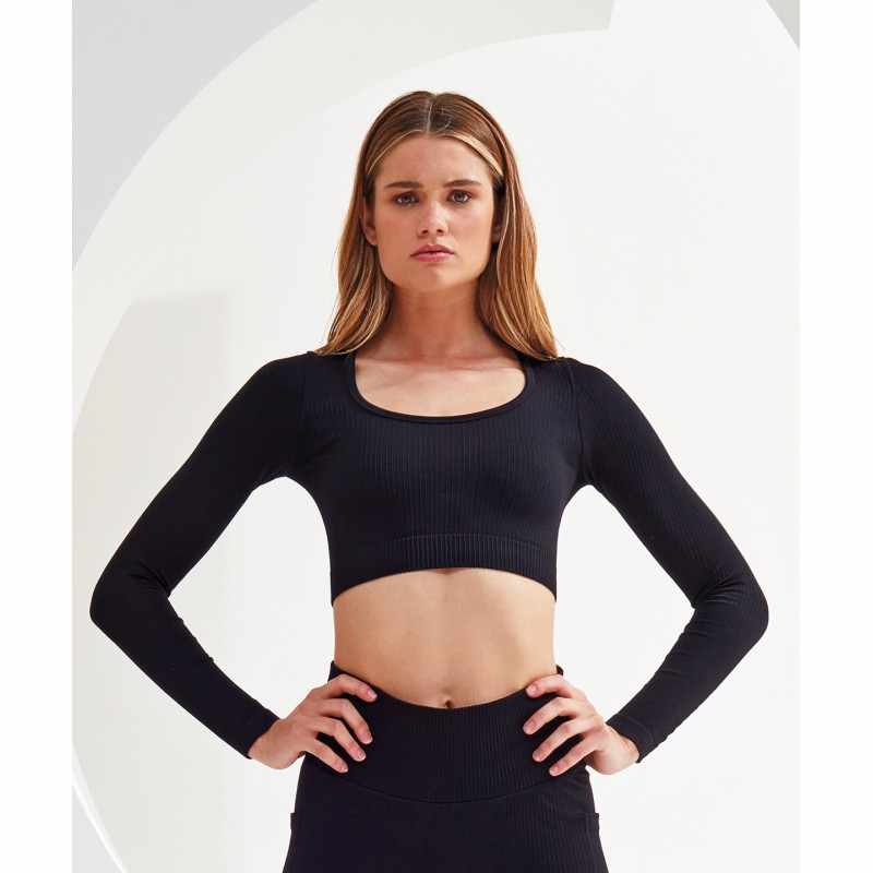 Top corto da donna TriDri® con logo e scritte - cod. RWTR224