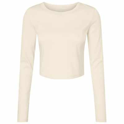 Maglietta da donna a maniche lunghe in micro costine per neonati