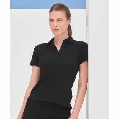 Polo elasticizzata a manica corta da donna