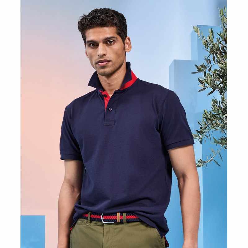 Polo da uomo a contrasto con vestibilità classica - cod. RWAQ012