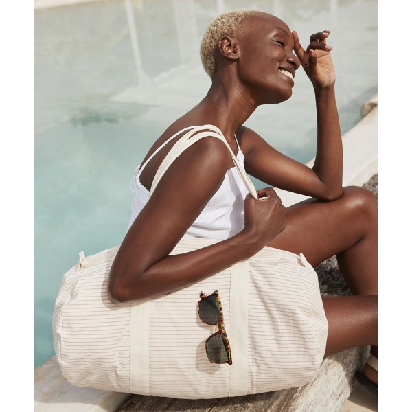 Borsa a barile in cotone biologico a righe - cod. RWWM258