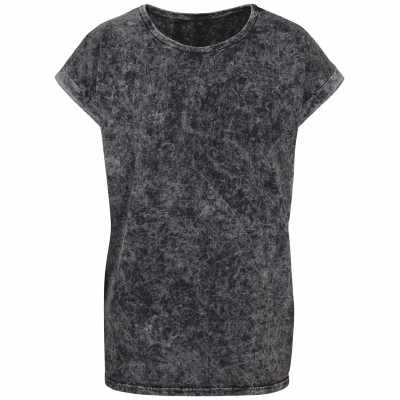 Maglietta da donna con spalle estese e lavaggio acido