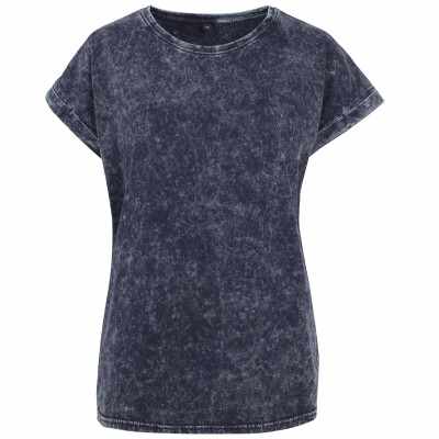 Maglietta da donna con spalle estese e lavaggio acido