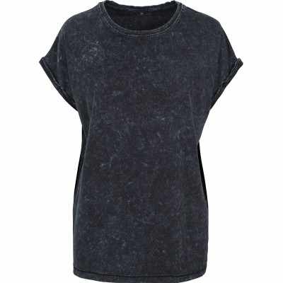 Maglietta da donna con spalle estese e lavaggio acido