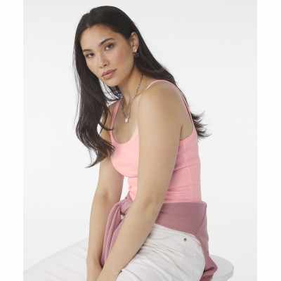 Canotta da donna con spalline sottili a costine micro