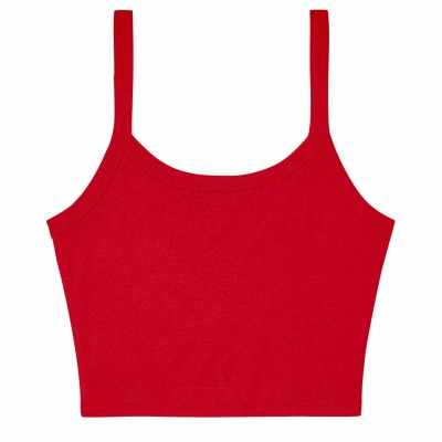 Canotta da donna con spalline sottili a costine micro