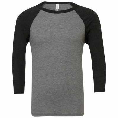 T-shirt da baseball unisex triblend manica ¾