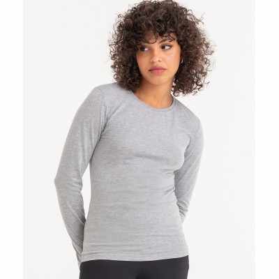 T-shirt triblend da donna a manica lunga