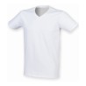 T-shirt elasticizzata con scollo a V da uomo