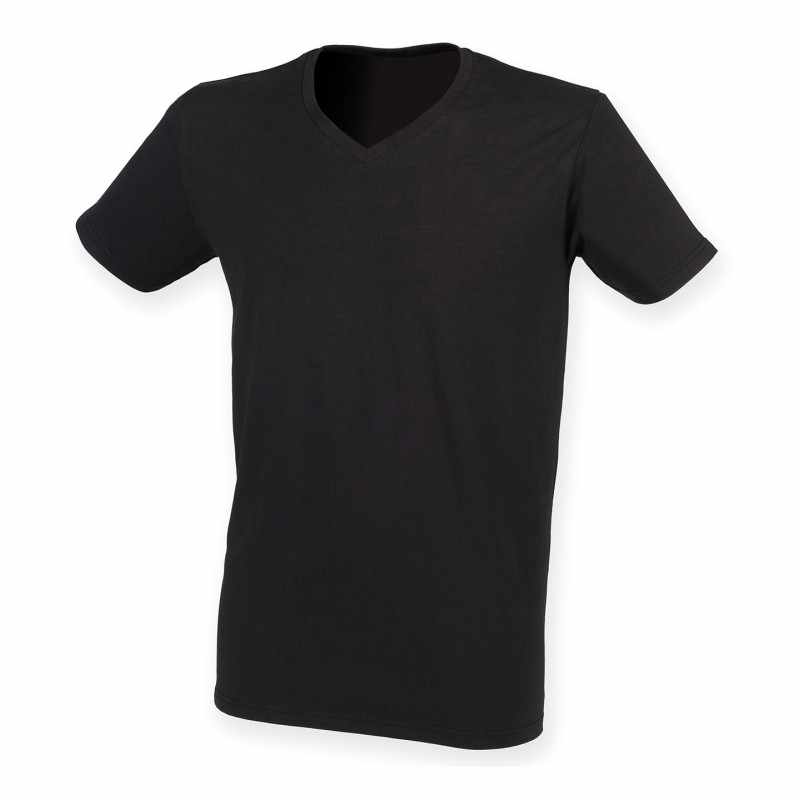 T-shirt elasticizzata con scollo a V da uomo - cod. RWSF122