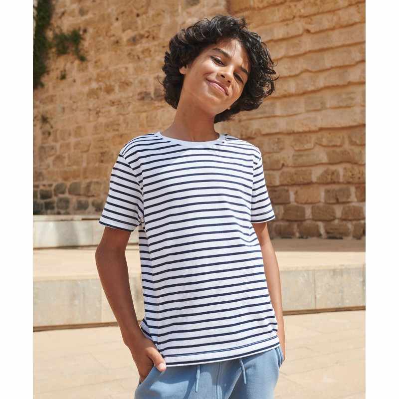 T-shirt a righe per bambini personalizzata con logo - cod. RWSM202