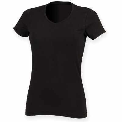 Maglietta elasticizzata con scollo a V da donna Feel Good