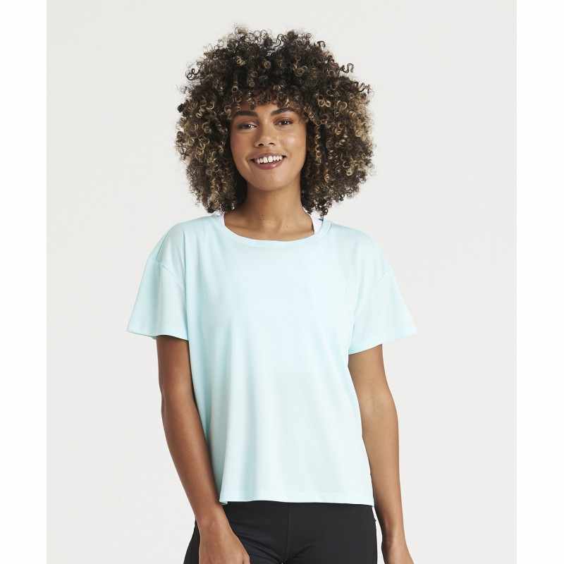 T-shirt da palestra con schiena scoperta da donna - cod. RWJC013