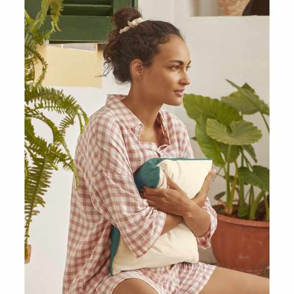 Copricuscino con bordino in cotone Fairtrade - cod. RWWM355