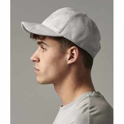 Cappellino in finta pelle scamosciata a 6 pannelli