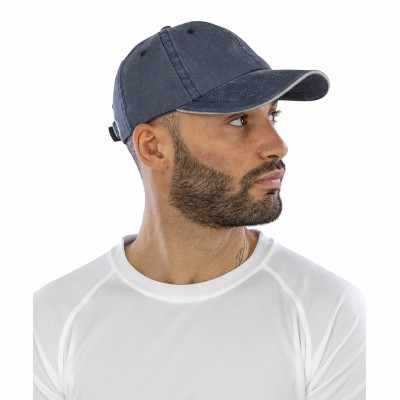 Cappellino in cotone lavato con visiera a sandwich
