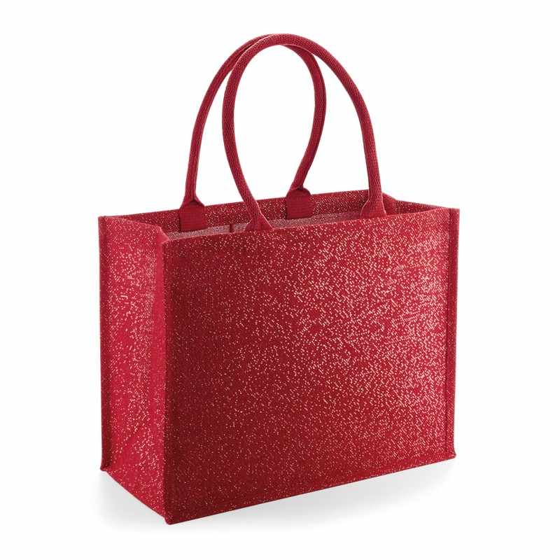 Borsa shopper in juta scintillante f.to 42x33x19 cm. - cod. RWWM437