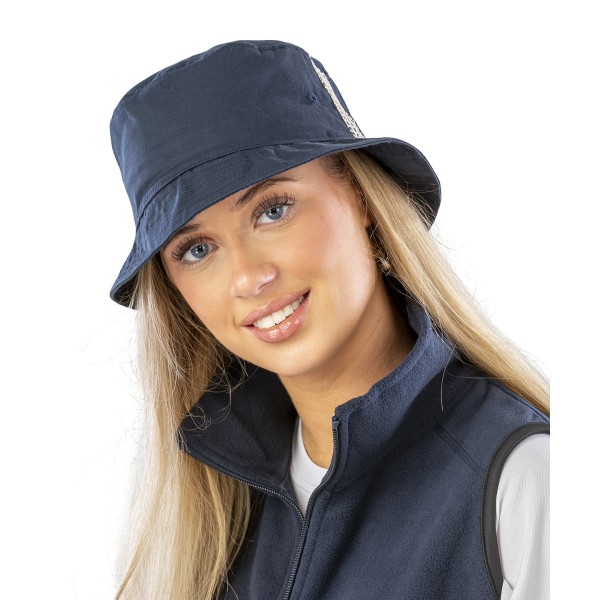 Cappello da pescatore deluxe in cotone lavato con pannelli laterali in rete - cod. RWRC45X