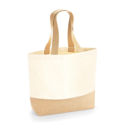 Borsa in tela con base in juta