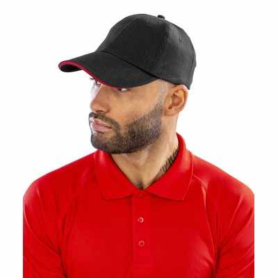 Cappellino da ricamo/stampatore in cotone spazzolato con visiera a sandwich