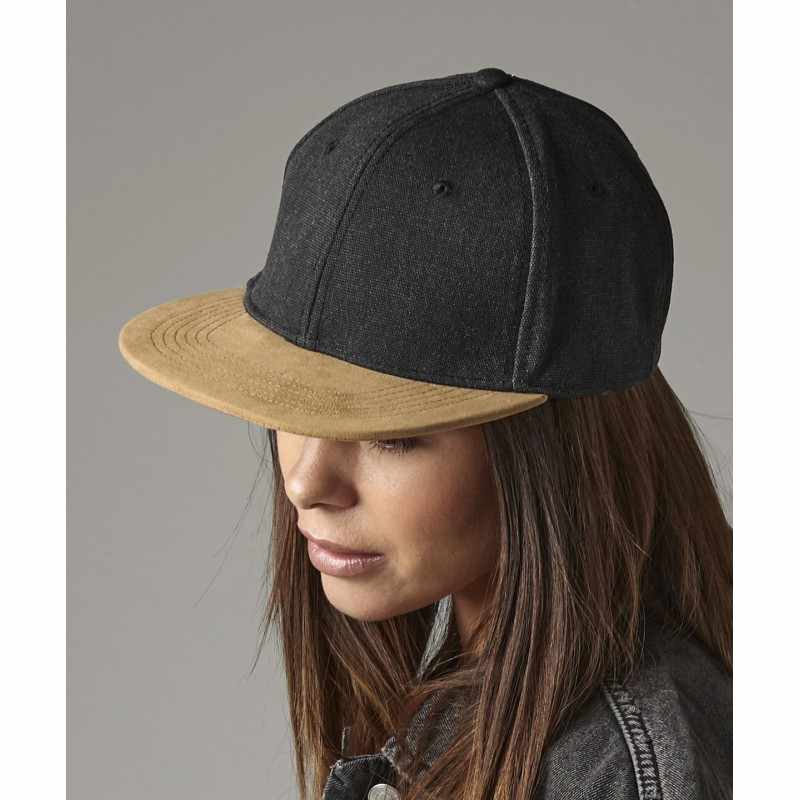 Snapback con visiera in pelle scamosciata - cod. RWBC668