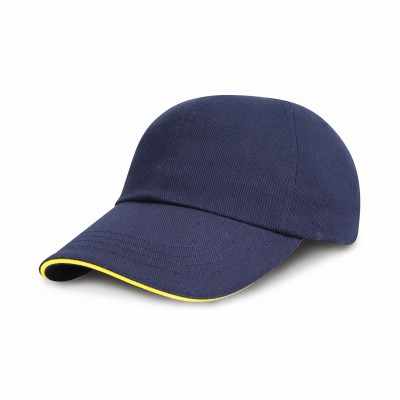 Cappellino in cotone spazzolato pesante a basso profilo con visiera a sandwich