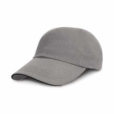 Cappellino in cotone spazzolato pesante a basso profilo con visiera a sandwich