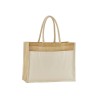 Shopper in juta con tasca in cotone f.to 42x33x19 cm.