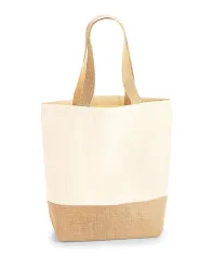 Shopper in tela con base in juta f.to 24x41x13 cm.