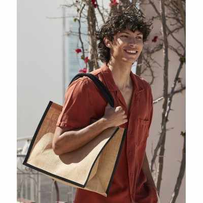 Shopper classica in juta inamidata naturale