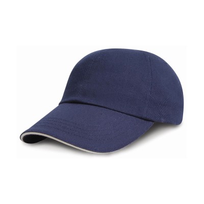 Cappellino junior in cotone spazzolato pesante a basso profilo con visiera a sandwich