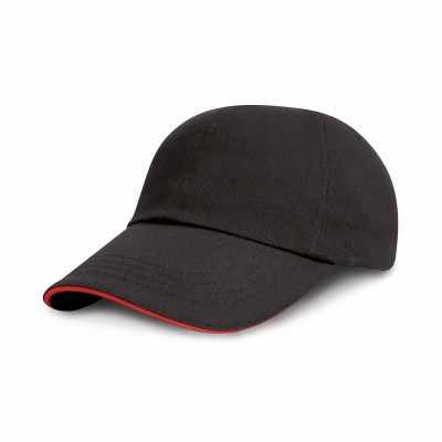 Cappellino junior in cotone spazzolato pesante a basso profilo con visiera a sandwich