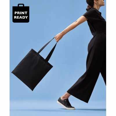 Shopper in cotone con manico lungo