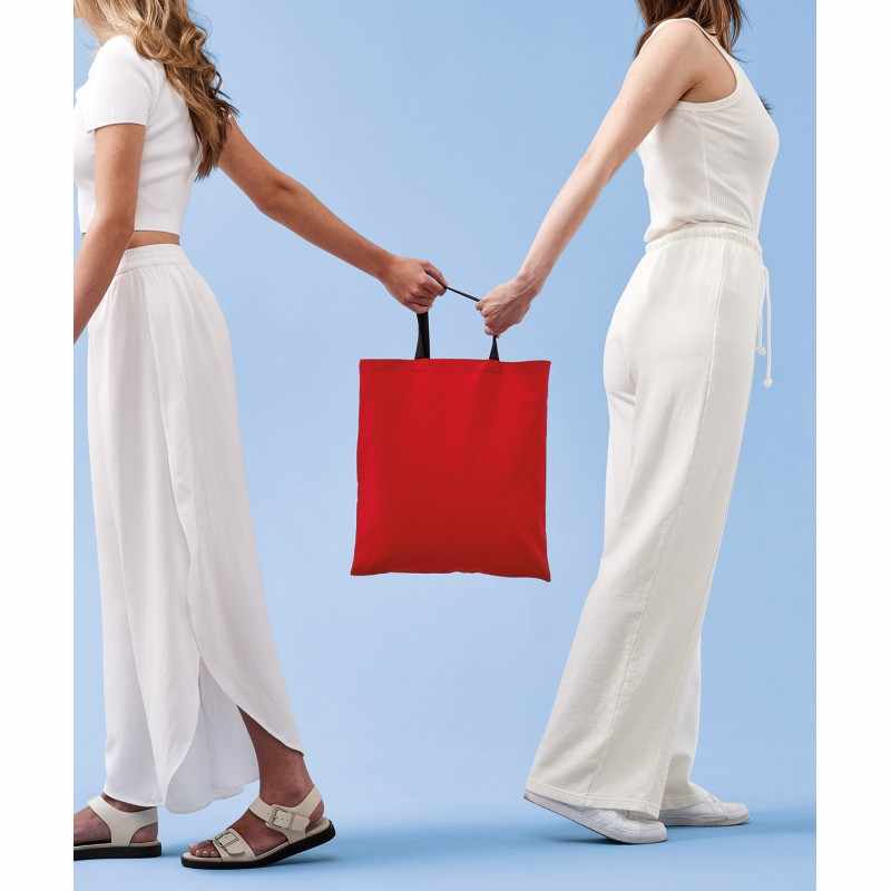 Borsa shopper Varsity in cotone con manico corto - cod. RWRL130