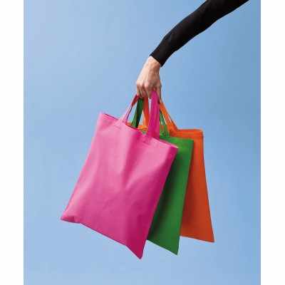 Shopper in cotone con manico corto Shopper in cotone con manico corto
