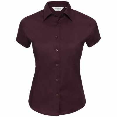 Camicia elasticizzata aderente a maniche corte da donna, facile da lavare - cod. RWJ947F