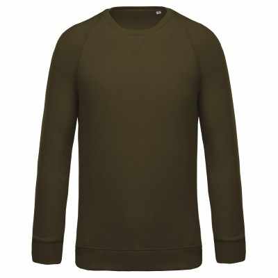 Felpa da uomo in cotone biologico con scollo a giro e maniche raglan - cod. RWKB480