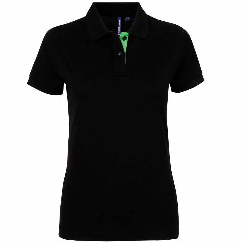 Polo a contrasto da donna 100% cotone da personalizzare - cod. RWAQ022