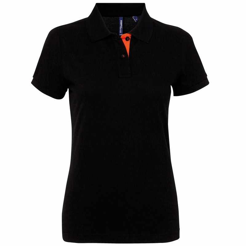 Polo a contrasto da donna 100% cotone da personalizzare - cod. RWAQ022