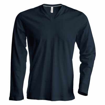 T-shirt da uomo a maniche lunghe con scollo a V - cod. RWKB358