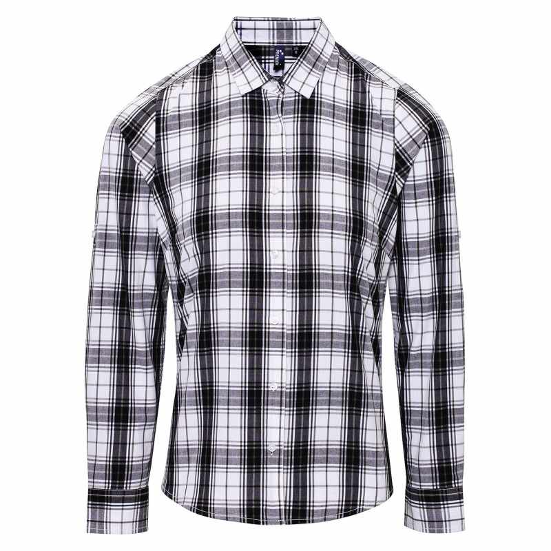 Camicia a quadroni con maniche lunghe da donna - cod. RWPR354