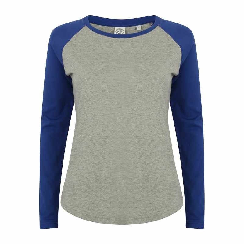 T-shirt da baseball a maniche lunghe da donna - cod. RWSK271