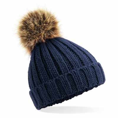 Berretto spesso con pompon di pelliccia per neonati/bambini - cod. RWB412A