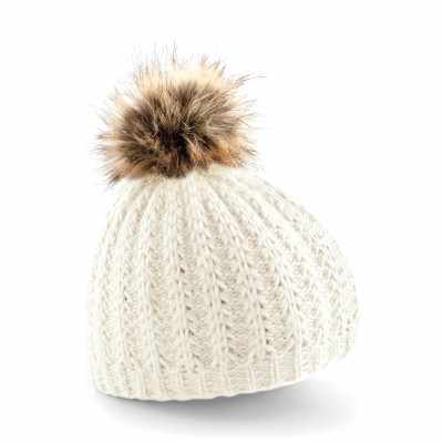 Berretto con pompon di pelliccia - cod. RWBC416