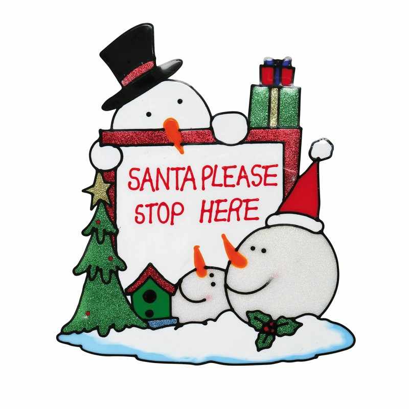 Adesivo per finestra "Babbo Natale fermati qui" - cod. RWCS309