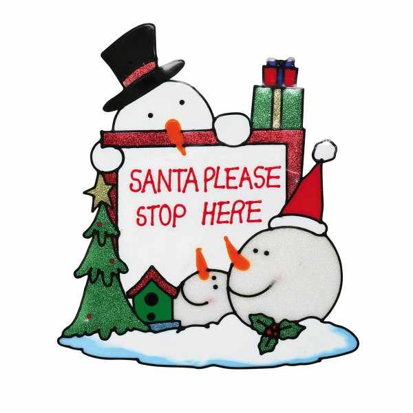 Adesivo per finestra "Babbo Natale fermati qui" - cod. RWCS309