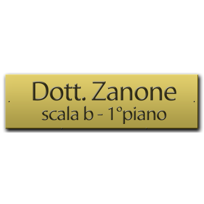 Targhe in ottone incise f.to 6x18 cm. incisa 2 righe