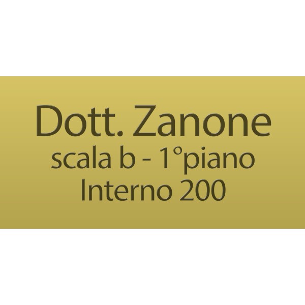 Targhe in Ottone f.to 30x40 cm. incisa 2 righe